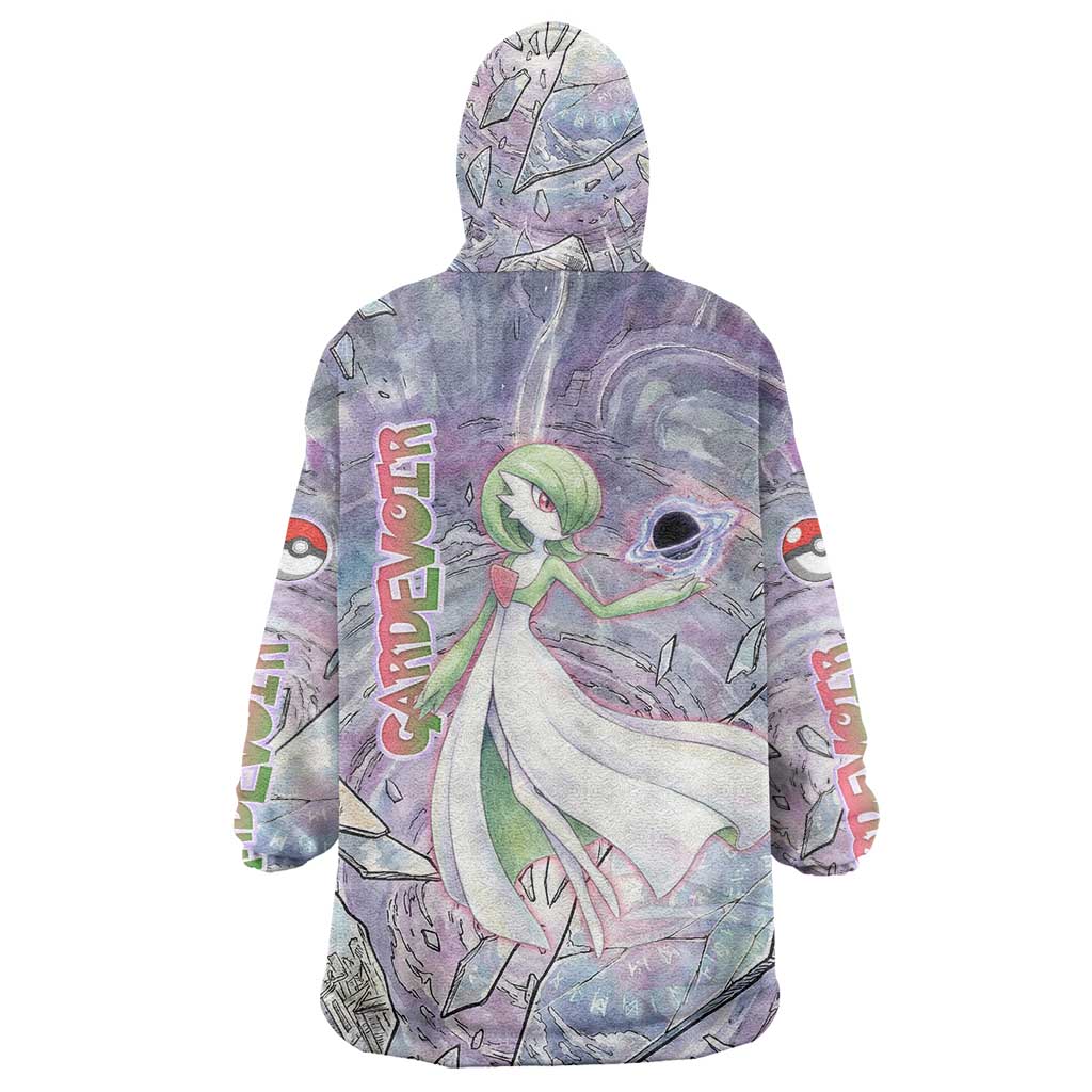 Gardevoir Wearable Blanket Hoodie Shattered Crystal Galaxy Art