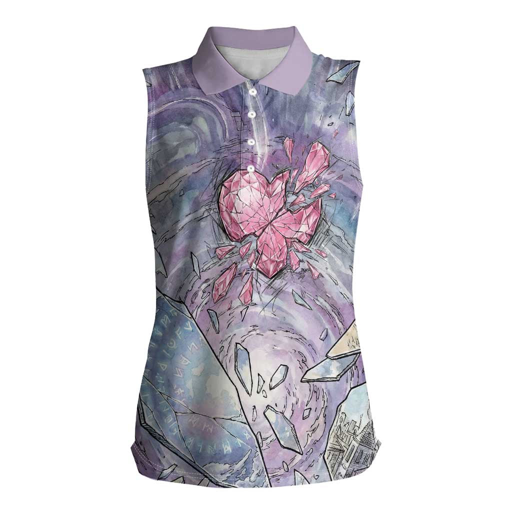 Gardevoir Women Sleeveless Polo Shirt Shattered Crystal Galaxy Art