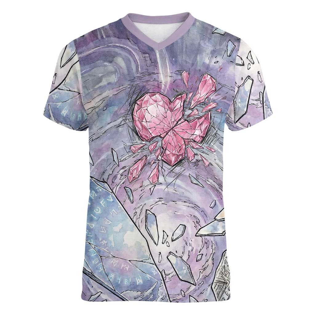 Gardevoir Women V-Neck T-Shirt Shattered Crystal Galaxy Art