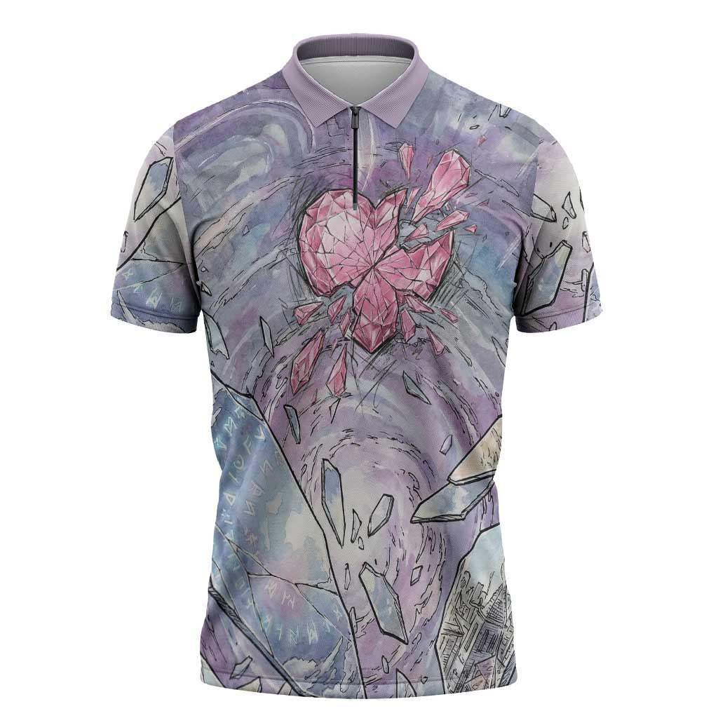 Gardevoir Zipper Polo Shirt Shattered Crystal Galaxy Art