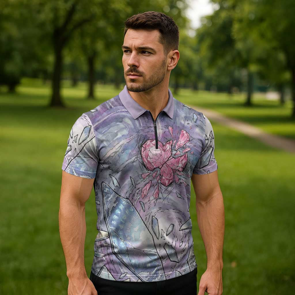 Gardevoir Zipper Polo Shirt Shattered Crystal Galaxy Art