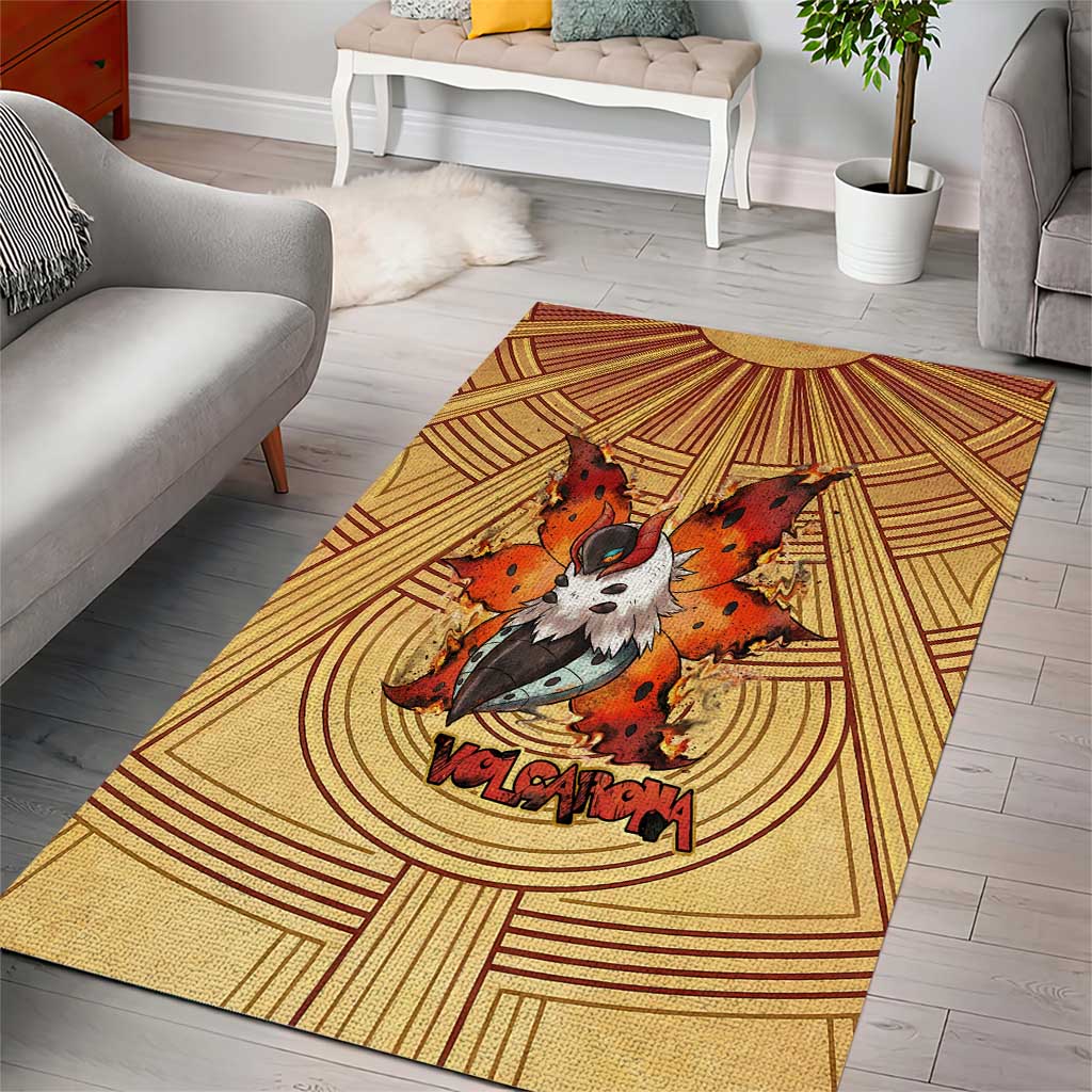Volcarona Area Rug Aztec Sun God Tapestry Art