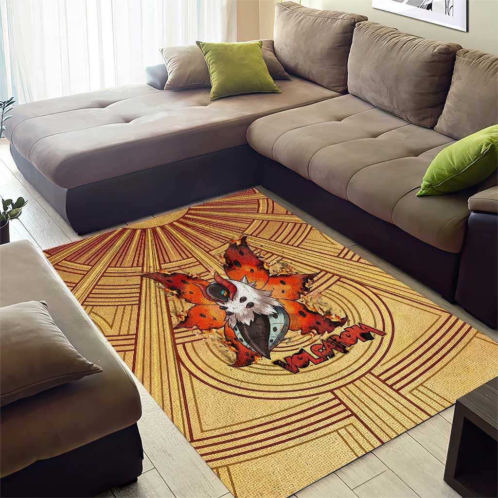 Volcarona Area Rug Aztec Sun God Tapestry Art