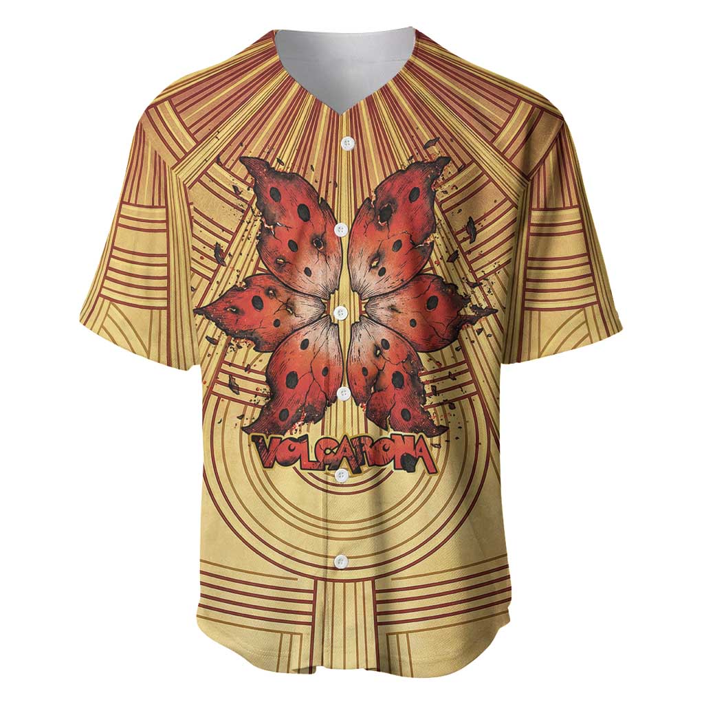 Volcarona Baseball Jersey Aztec Sun God Tapestry Art