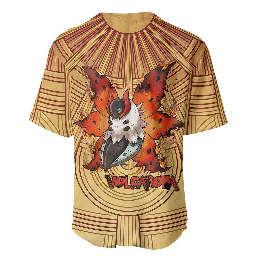 Volcarona Baseball Jersey Aztec Sun God Tapestry Art