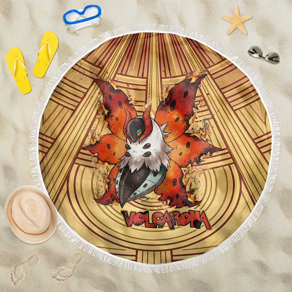Volcarona Beach Blanket Aztec Sun God Tapestry Art