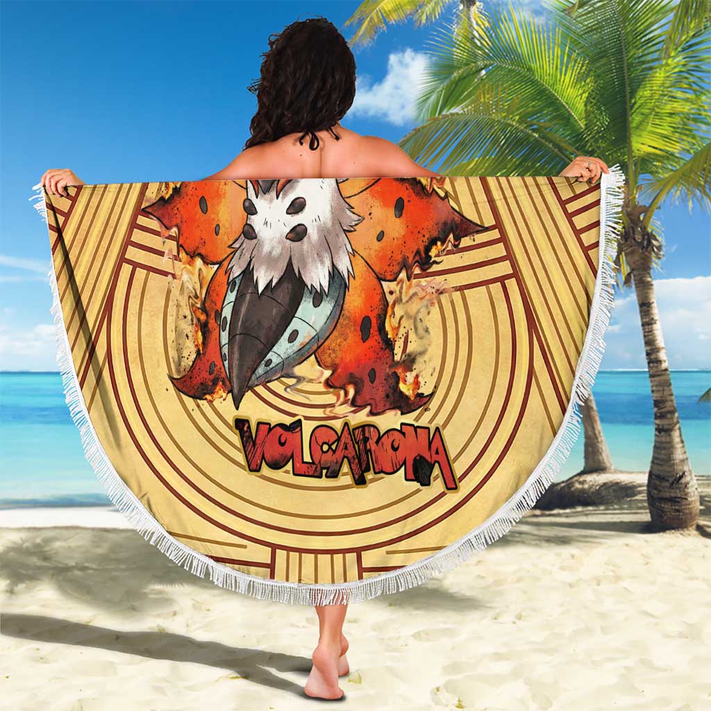 Volcarona Beach Blanket Aztec Sun God Tapestry Art