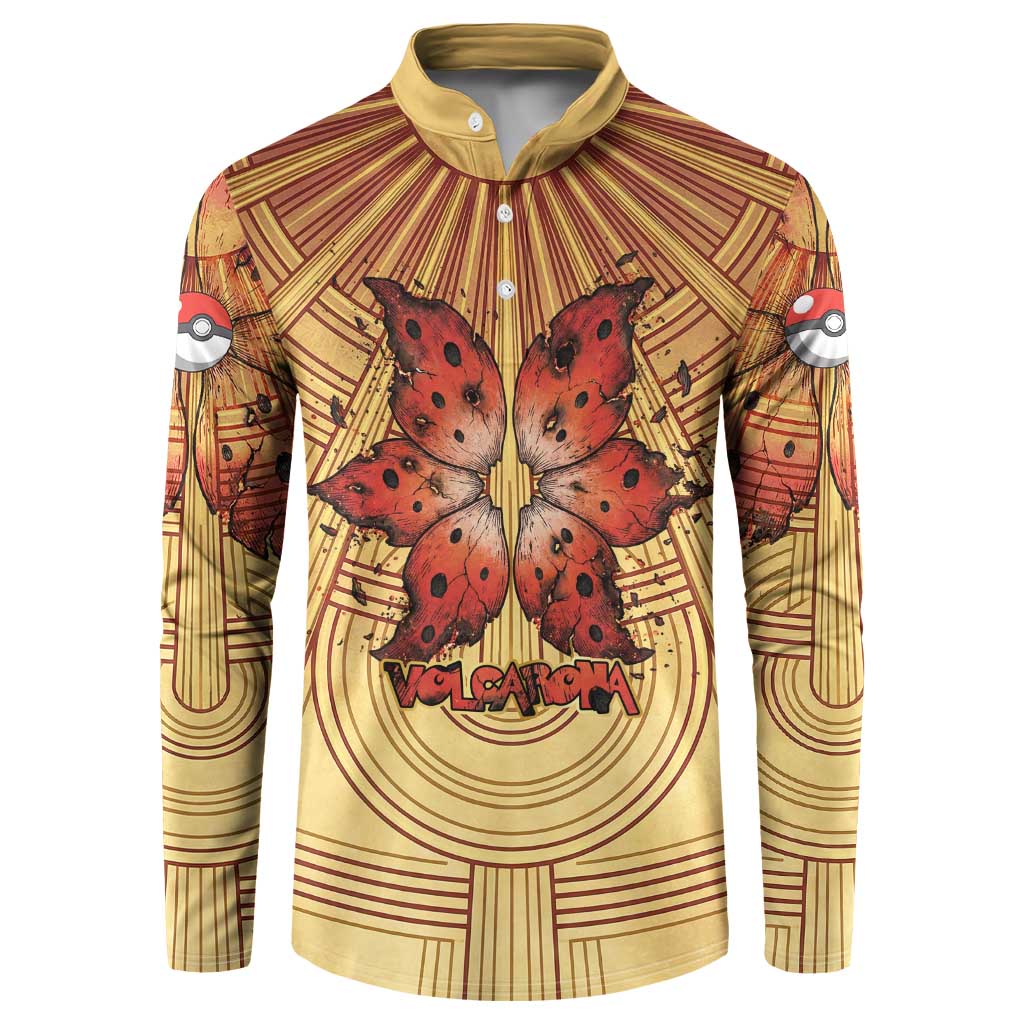 Volcarona Button Sweatshirt Aztec Sun God Tapestry Art