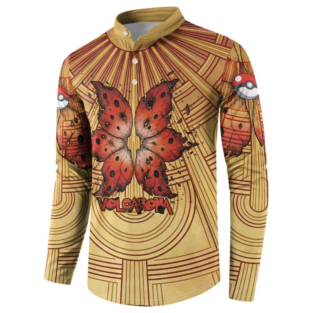 Volcarona Button Sweatshirt Aztec Sun God Tapestry Art