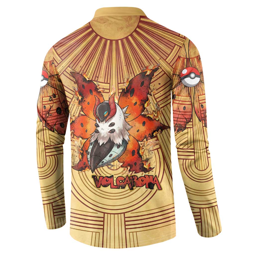 Volcarona Button Sweatshirt Aztec Sun God Tapestry Art