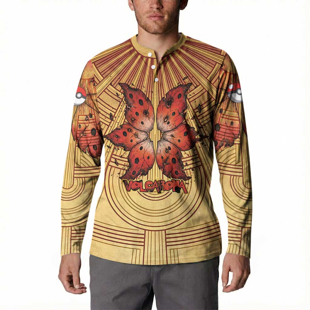 Volcarona Button Sweatshirt Aztec Sun God Tapestry Art