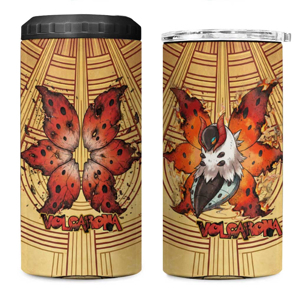 Volcarona 4 in 1 Can Cooler Tumbler Aztec Sun God Tapestry Art