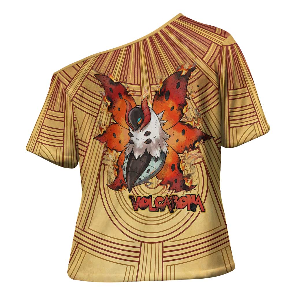 Volcarona Cross Shoulder Shirt Aztec Sun God Tapestry Art