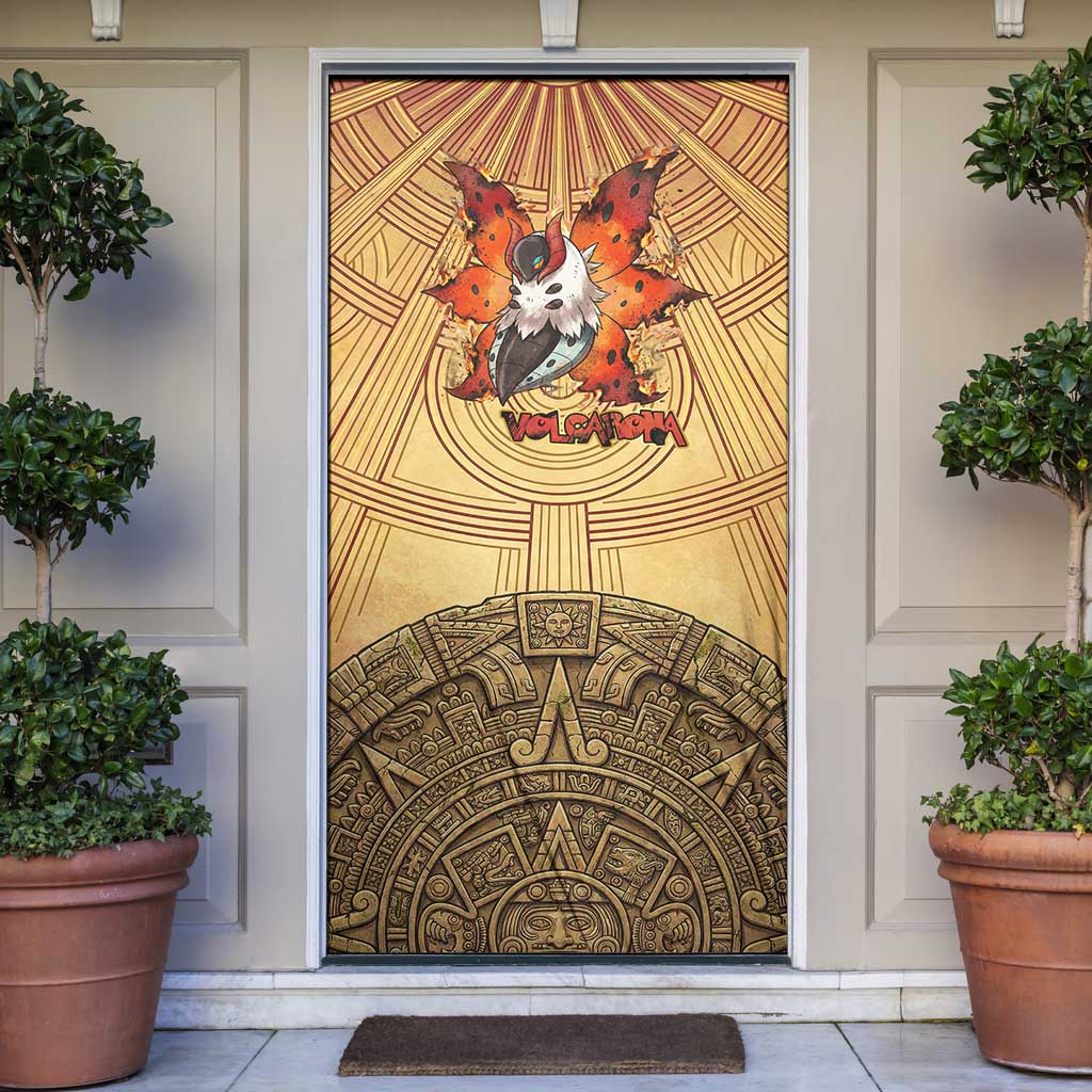 Volcarona Door Cover Aztec Sun God Tapestry Art