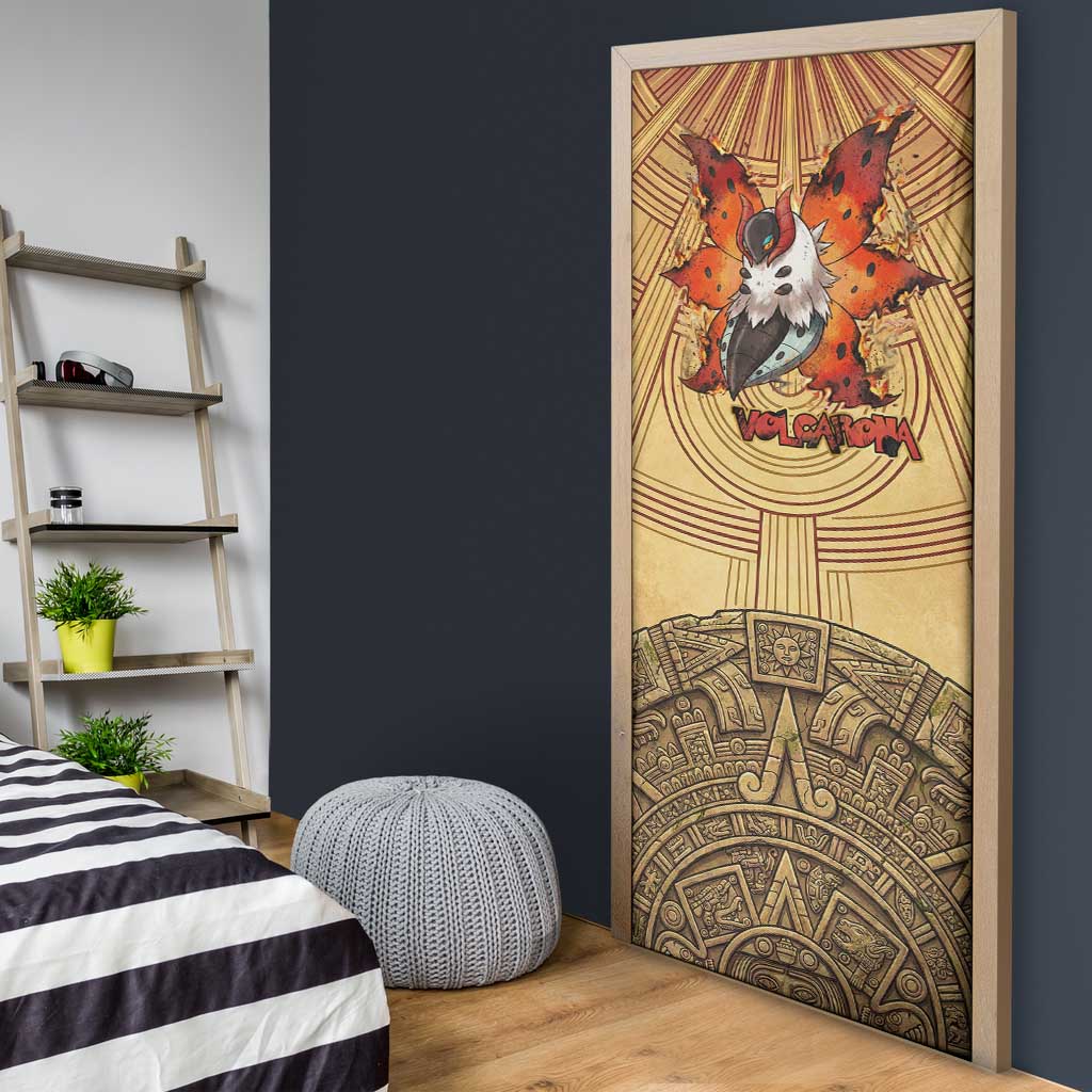 Volcarona Door Cover Aztec Sun God Tapestry Art