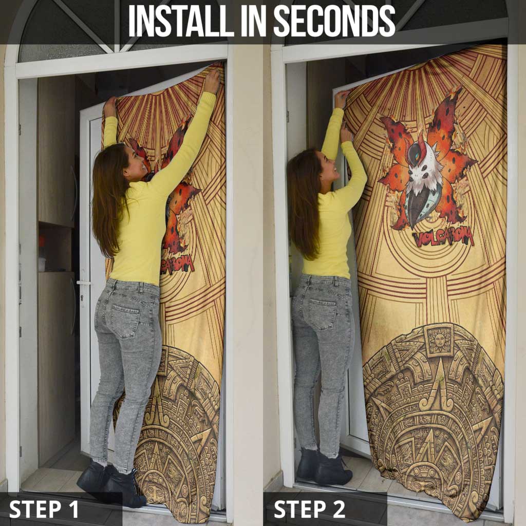 Volcarona Door Cover Aztec Sun God Tapestry Art