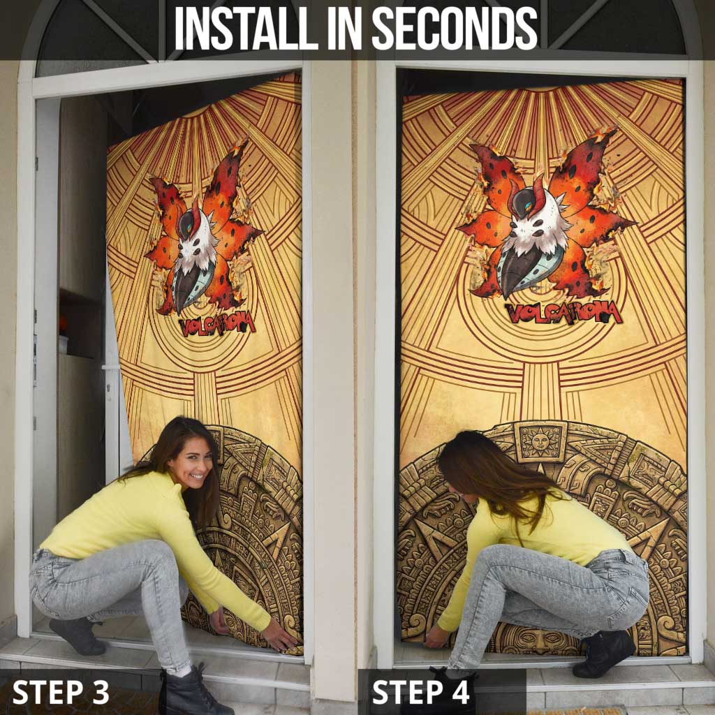Volcarona Door Cover Aztec Sun God Tapestry Art
