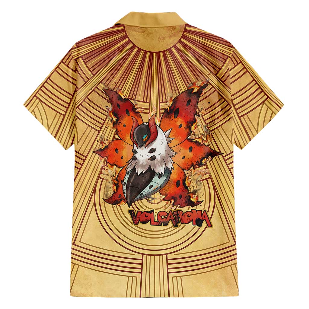 Volcarona Family Matching Off Shoulder Short Dress and Hawaiian Shirt Aztec Sun God Tapestry Art