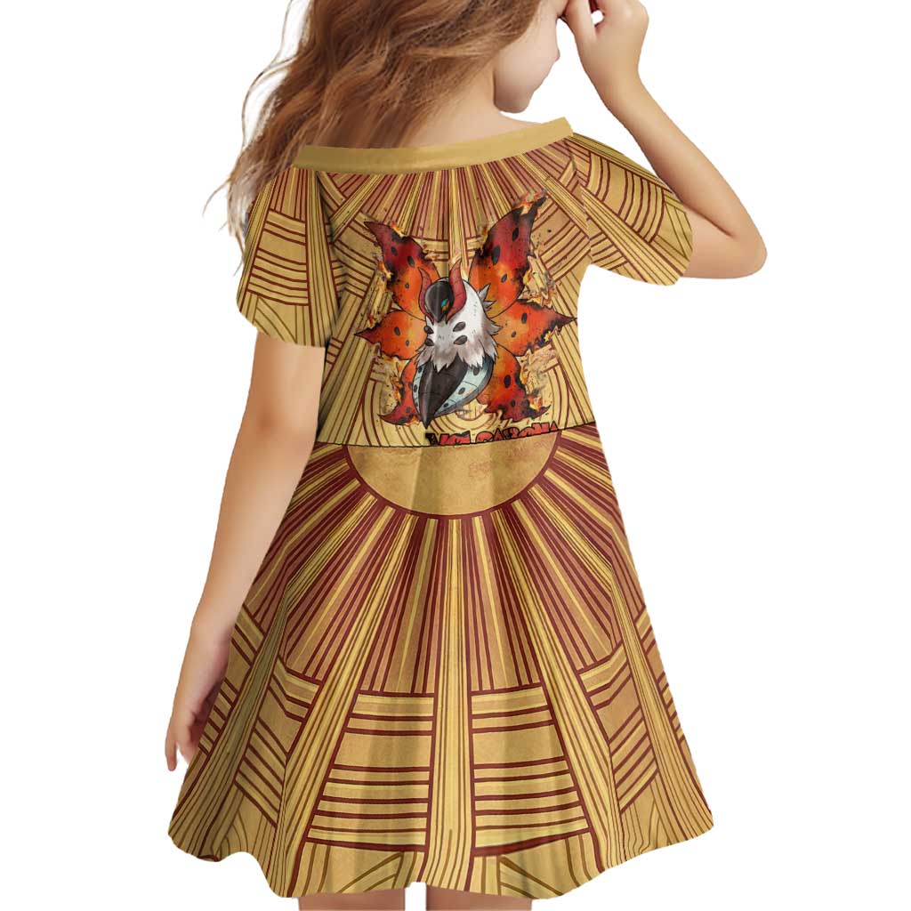 Volcarona Family Matching Summer Maxi Dress and Hawaiian Shirt Aztec Sun God Tapestry Art