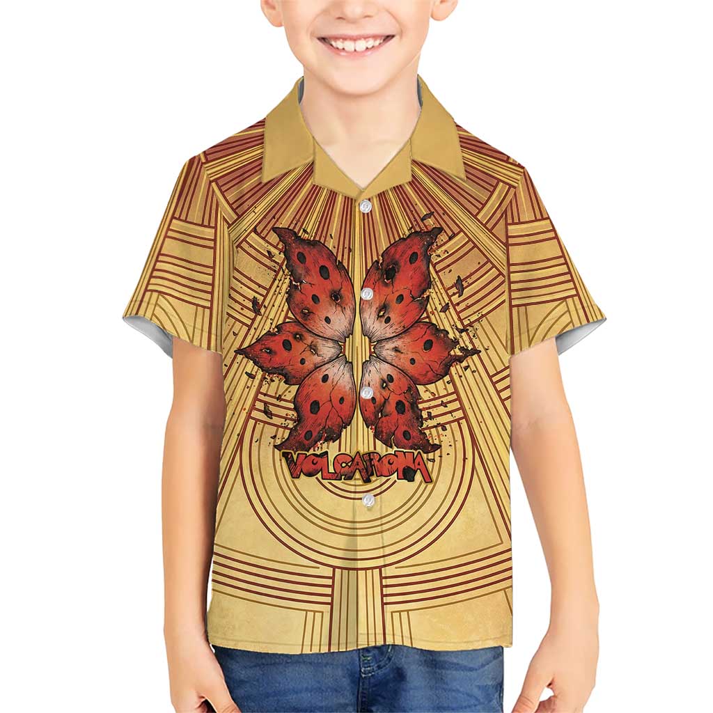 Volcarona Kid Hawaiian Shirt Aztec Sun God Tapestry Art
