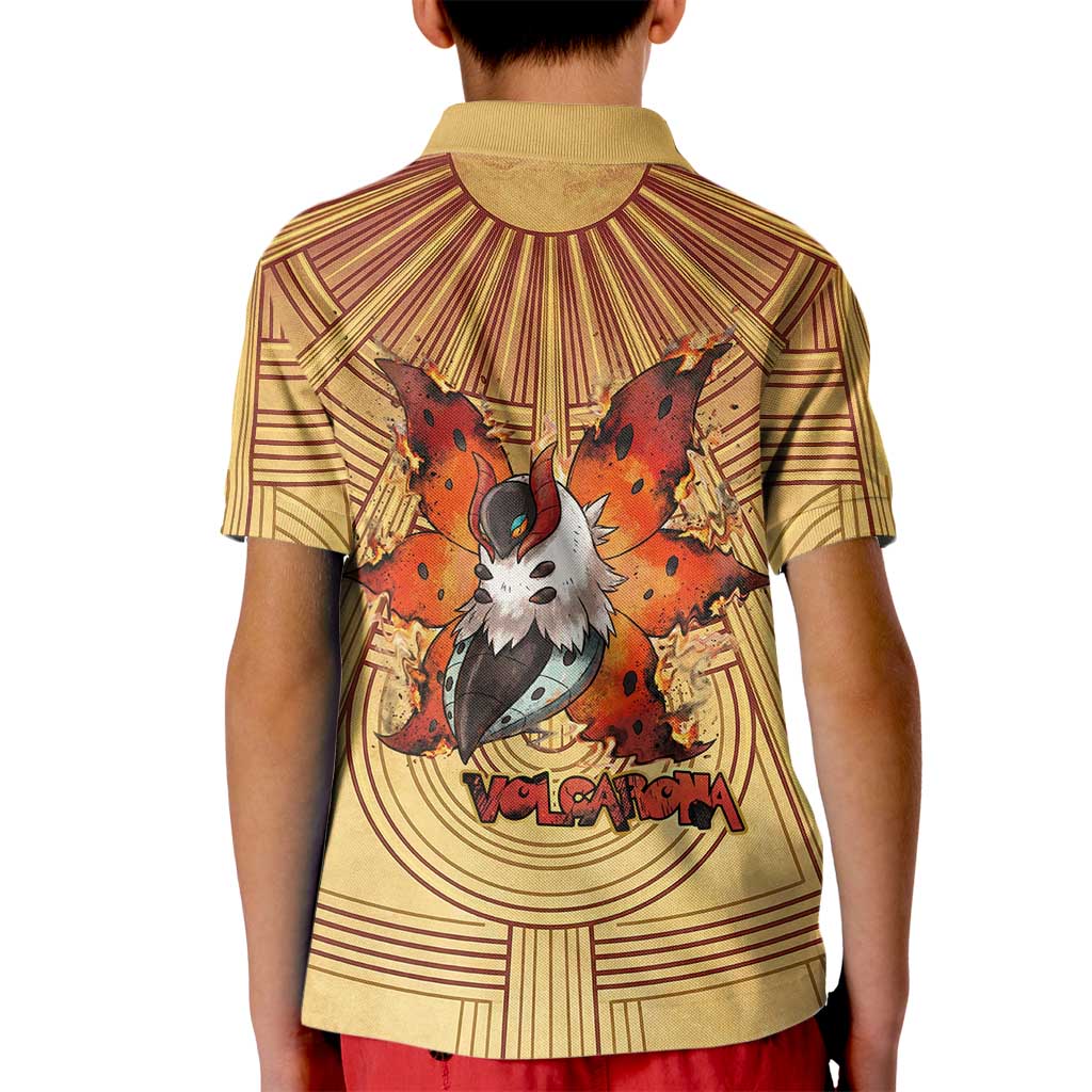 Volcarona Kid Polo Shirt Aztec Sun God Tapestry Art