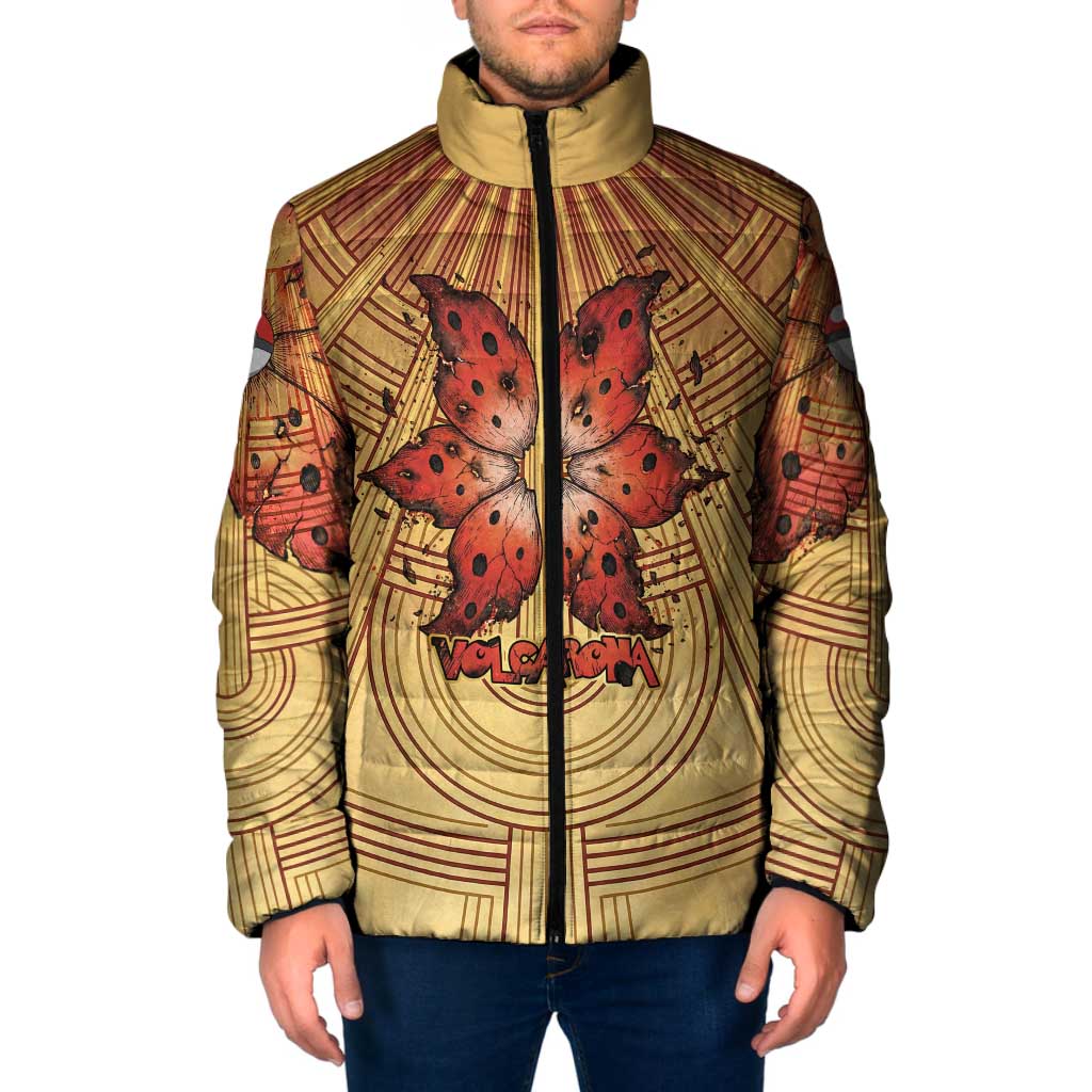 Volcarona Padded Jacket Aztec Sun God Tapestry Art
