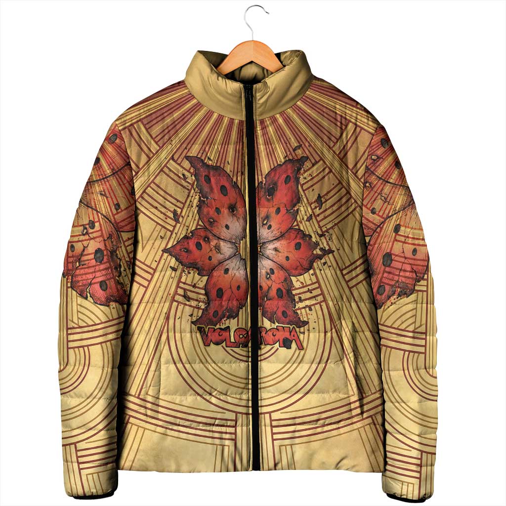 Volcarona Padded Jacket Aztec Sun God Tapestry Art