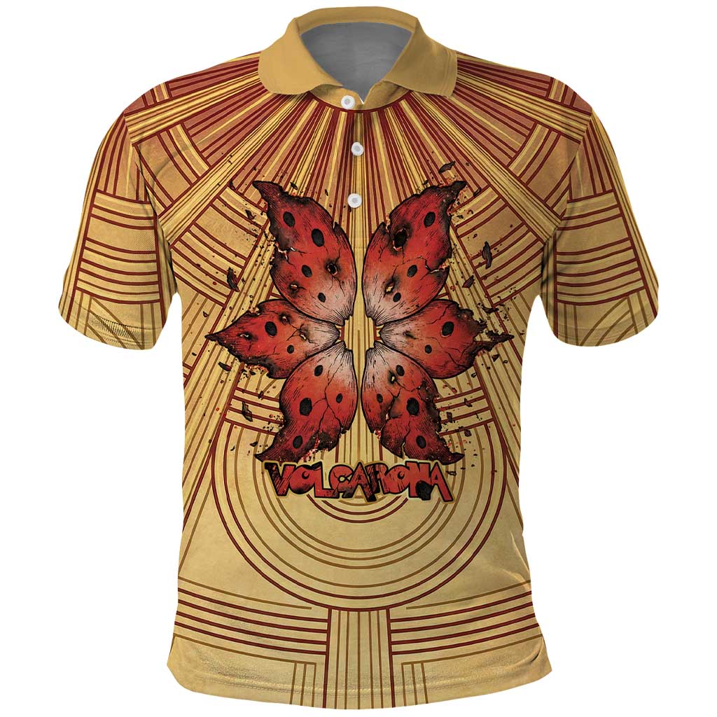 Volcarona Polo Shirt Aztec Sun God Tapestry Art