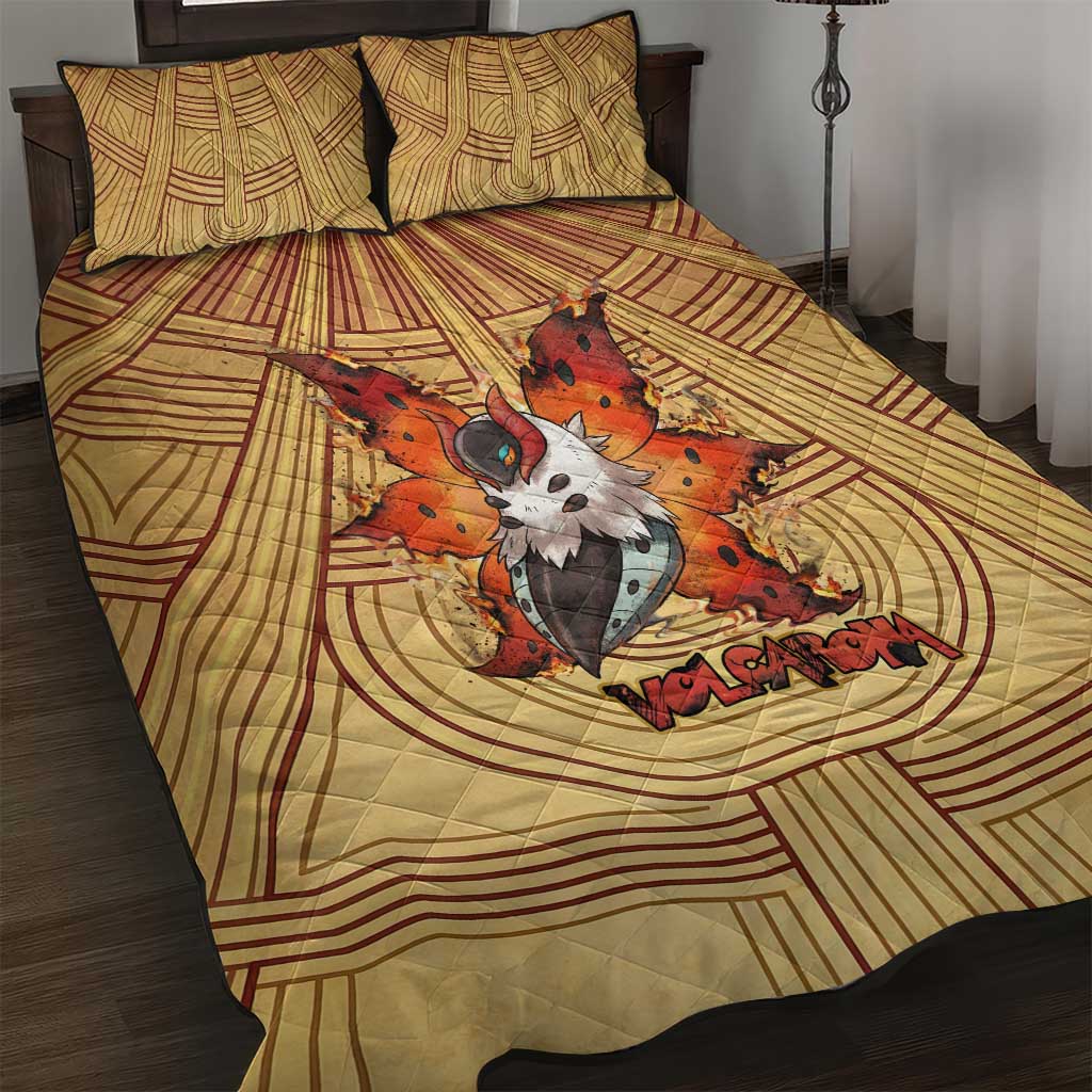 Volcarona Quilt Bed Set Aztec Sun God Tapestry Art