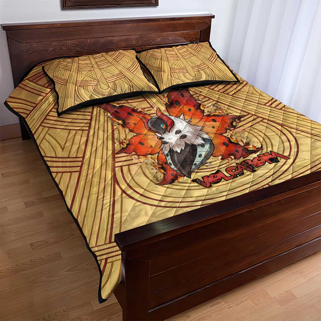 Volcarona Quilt Bed Set Aztec Sun God Tapestry Art