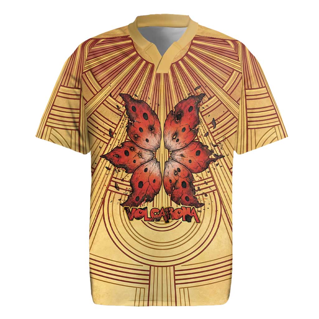 Volcarona Rugby Jersey Aztec Sun God Tapestry Art