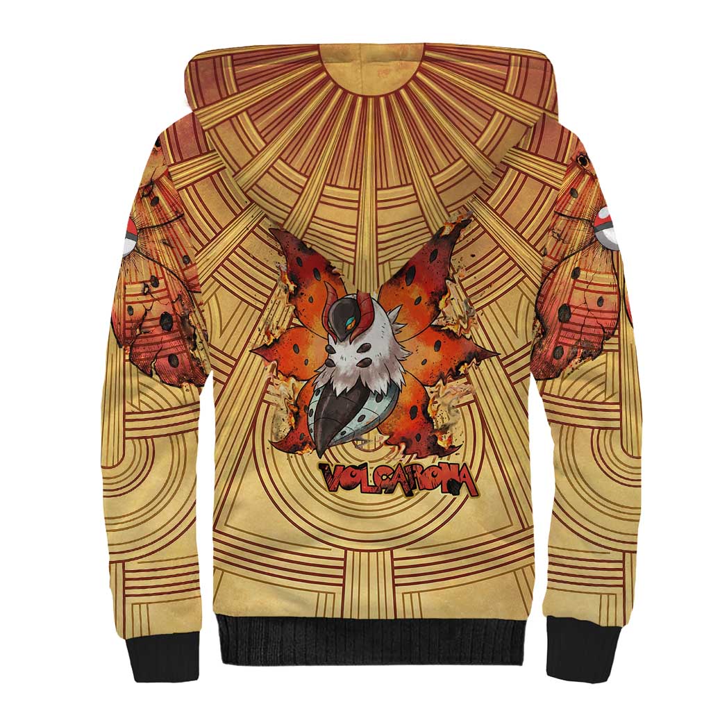 Volcarona Sherpa Hoodie Aztec Sun God Tapestry Art