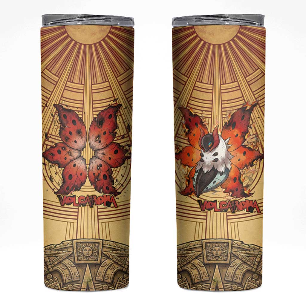 Volcarona Skinny Tumbler Aztec Sun God Tapestry Art