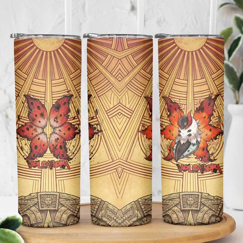 Volcarona Skinny Tumbler Aztec Sun God Tapestry Art