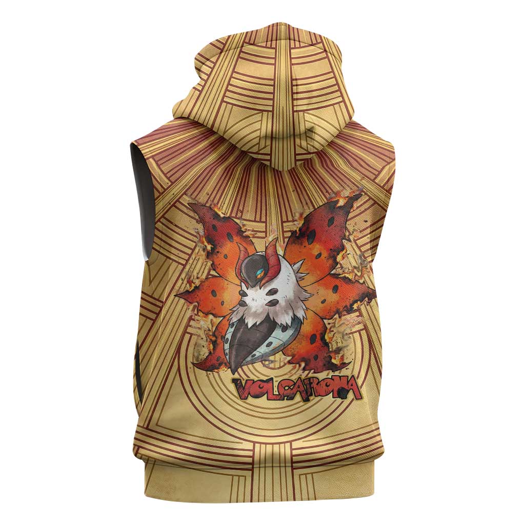 Volcarona Sleeveless Zip Hoodie Aztec Sun God Tapestry Art