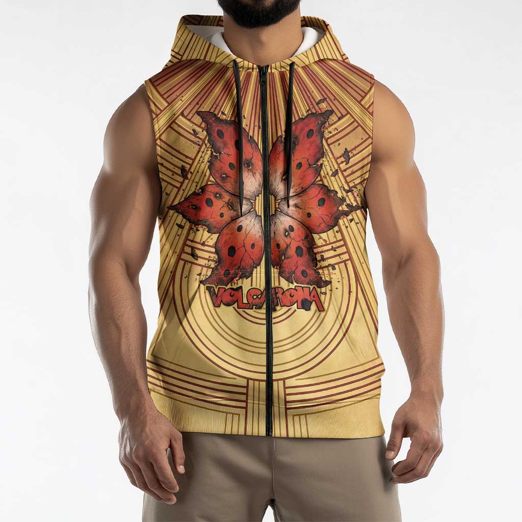Volcarona Sleeveless Zip Hoodie Aztec Sun God Tapestry Art
