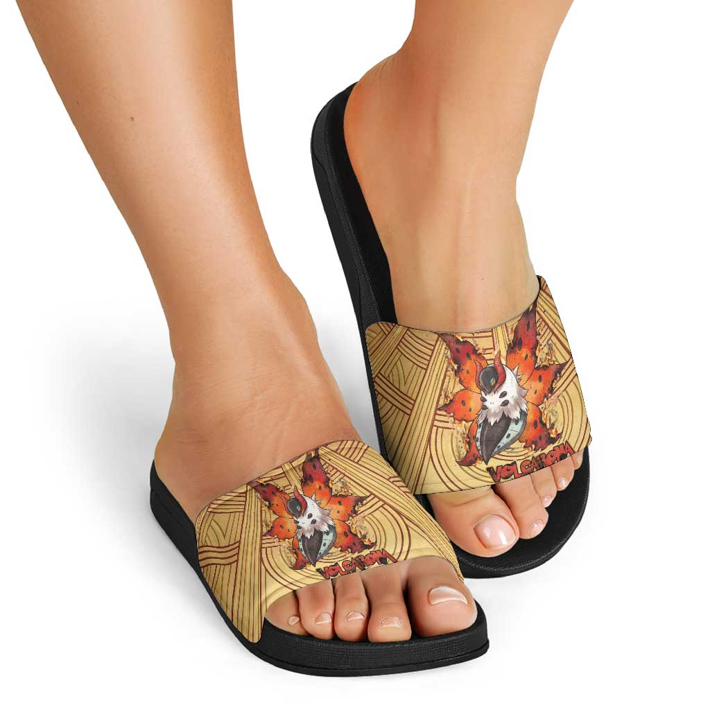 Volcarona Slide Sandals Aztec Sun God Tapestry Art