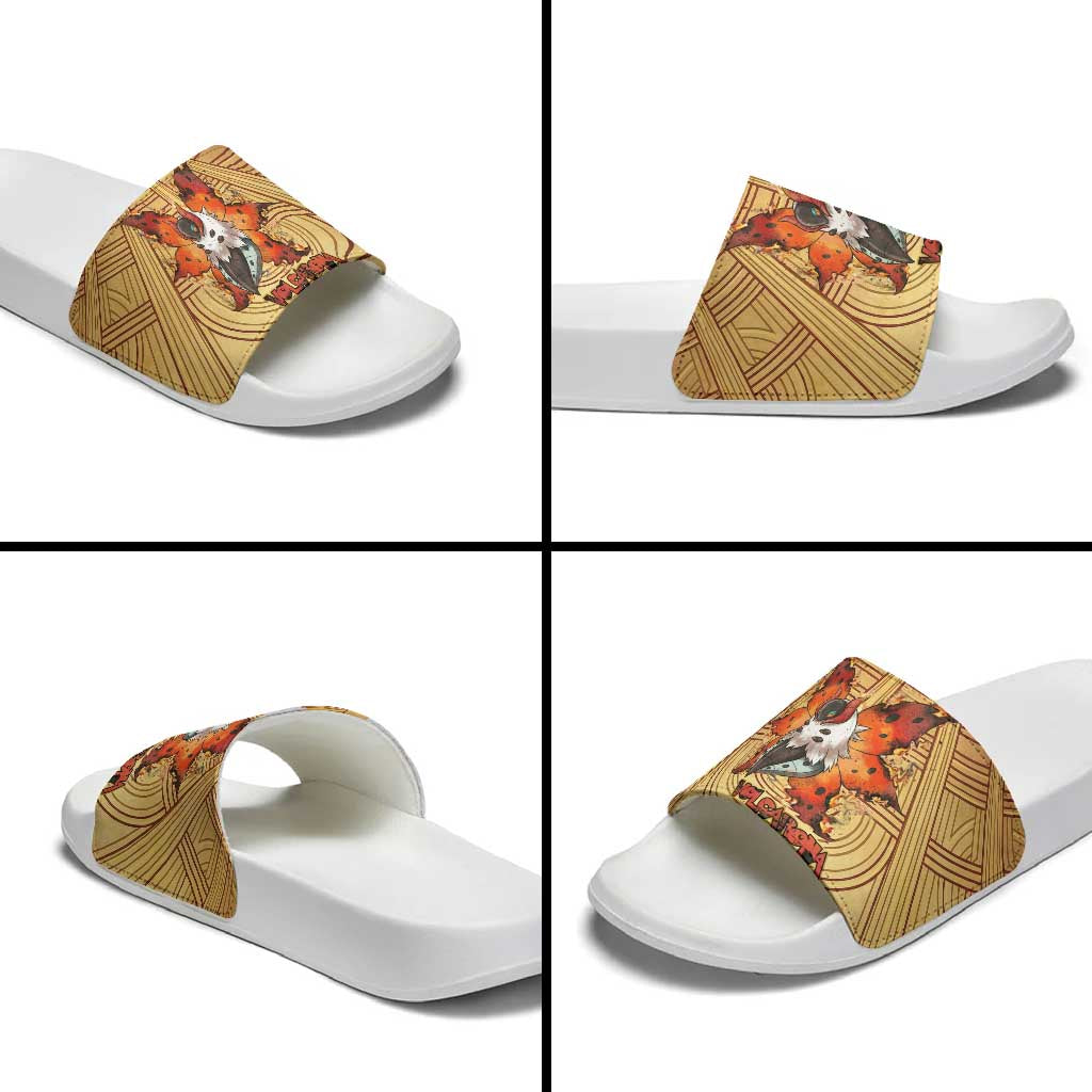 Volcarona Slide Sandals Aztec Sun God Tapestry Art