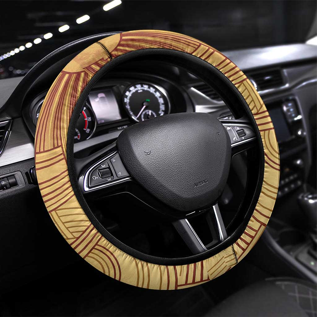 Volcarona Steering Wheel Cover Aztec Sun God Tapestry Art