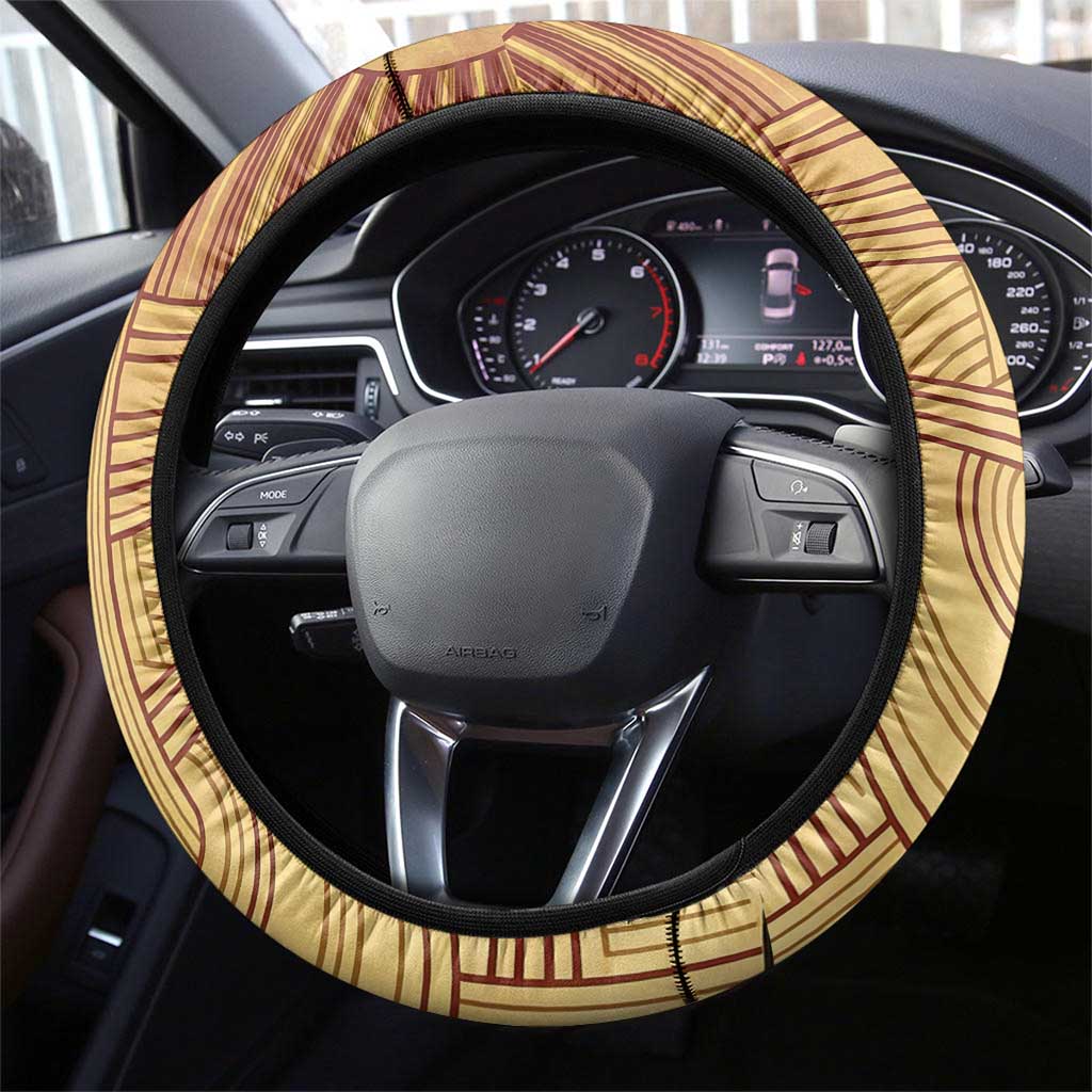 Volcarona Steering Wheel Cover Aztec Sun God Tapestry Art