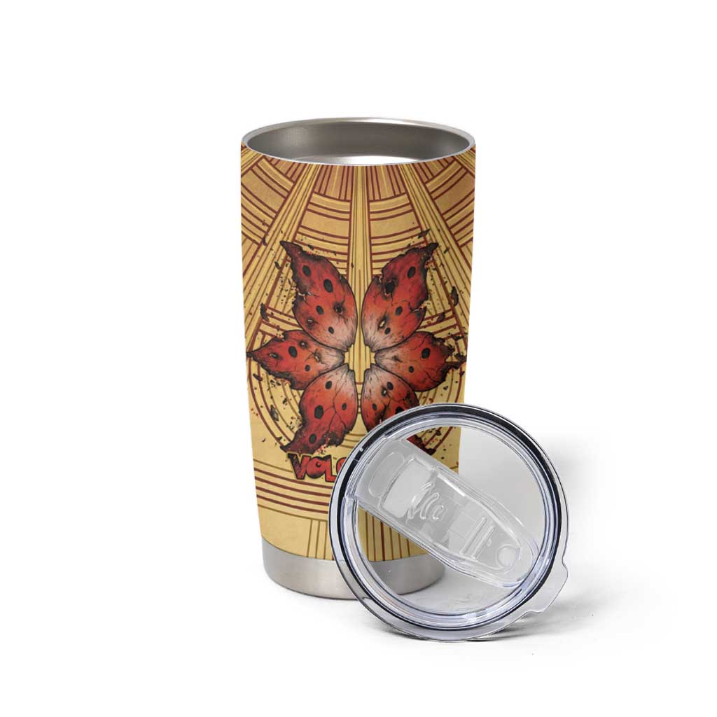 Volcarona Tumbler Cup Aztec Sun God Tapestry Art