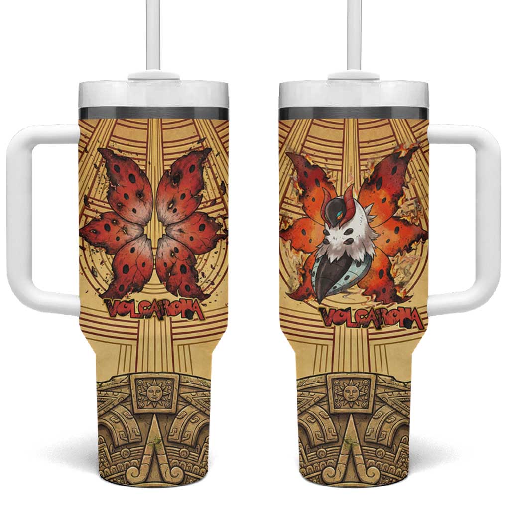 Volcarona Tumbler With Handle Aztec Sun God Tapestry Art