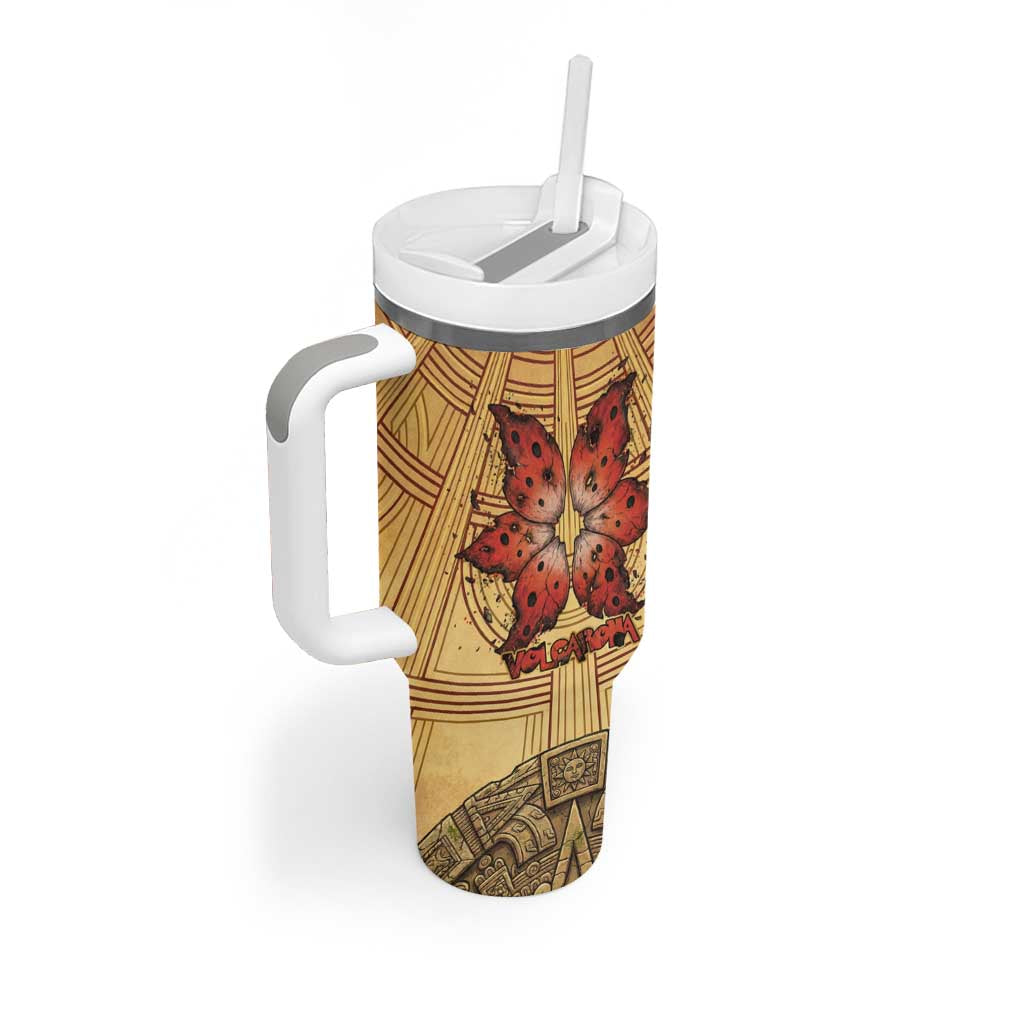 Volcarona Tumbler With Handle Aztec Sun God Tapestry Art