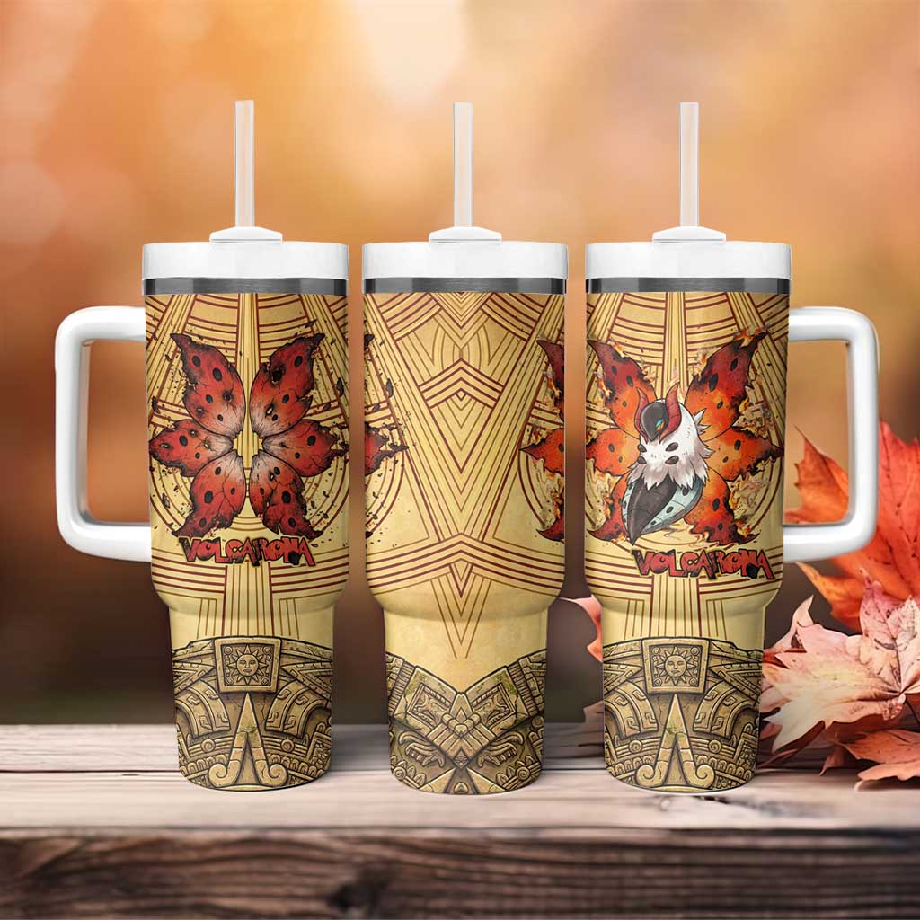 Volcarona Tumbler With Handle Aztec Sun God Tapestry Art