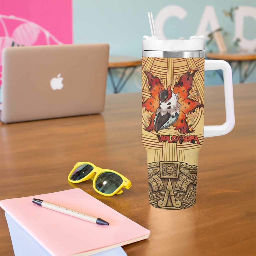 Volcarona Tumbler With Handle Aztec Sun God Tapestry Art