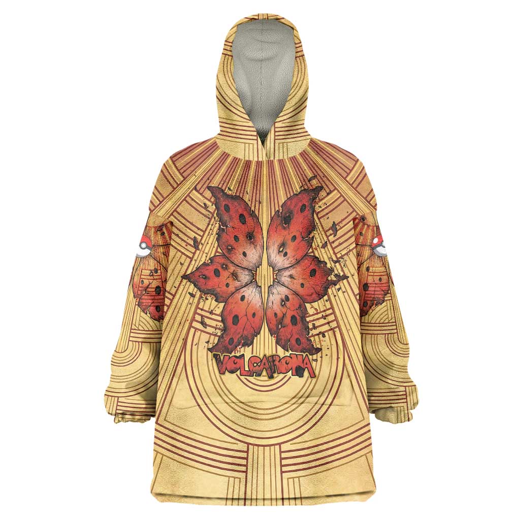Volcarona Wearable Blanket Hoodie Aztec Sun God Tapestry Art