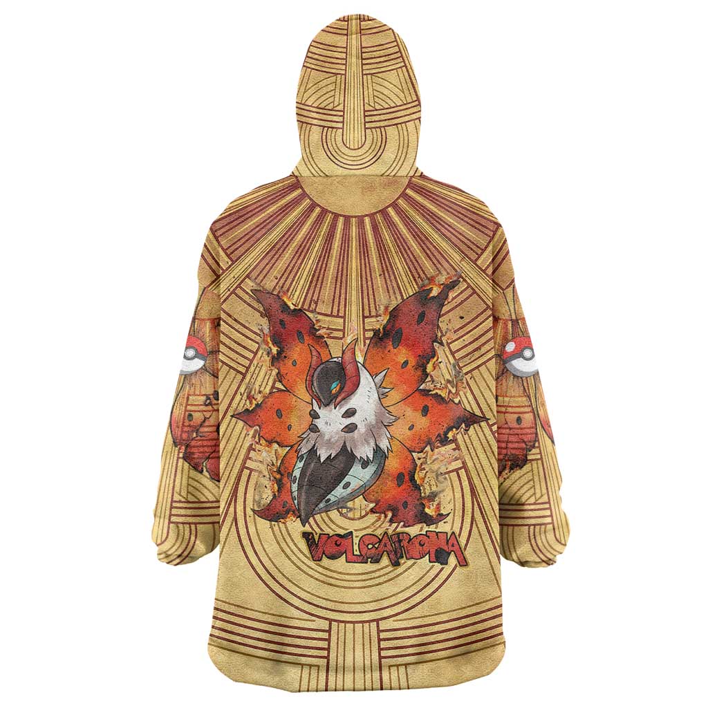 Volcarona Wearable Blanket Hoodie Aztec Sun God Tapestry Art
