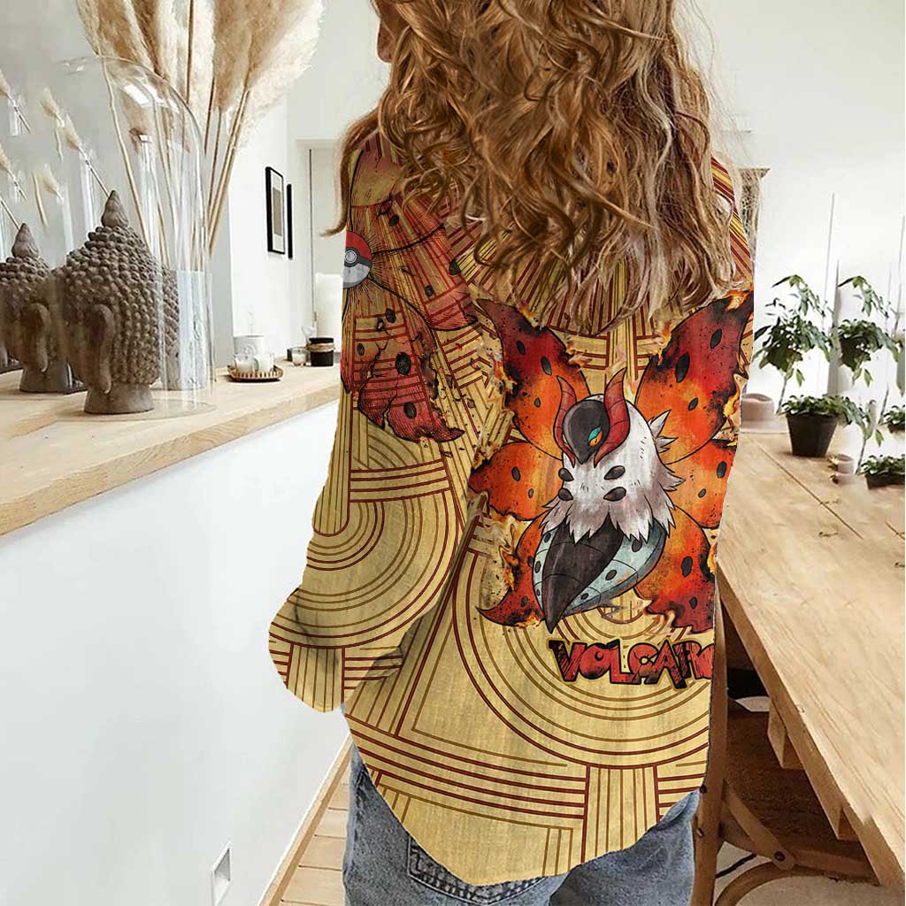 Volcarona Women Casual Shirt Aztec Sun God Tapestry Art