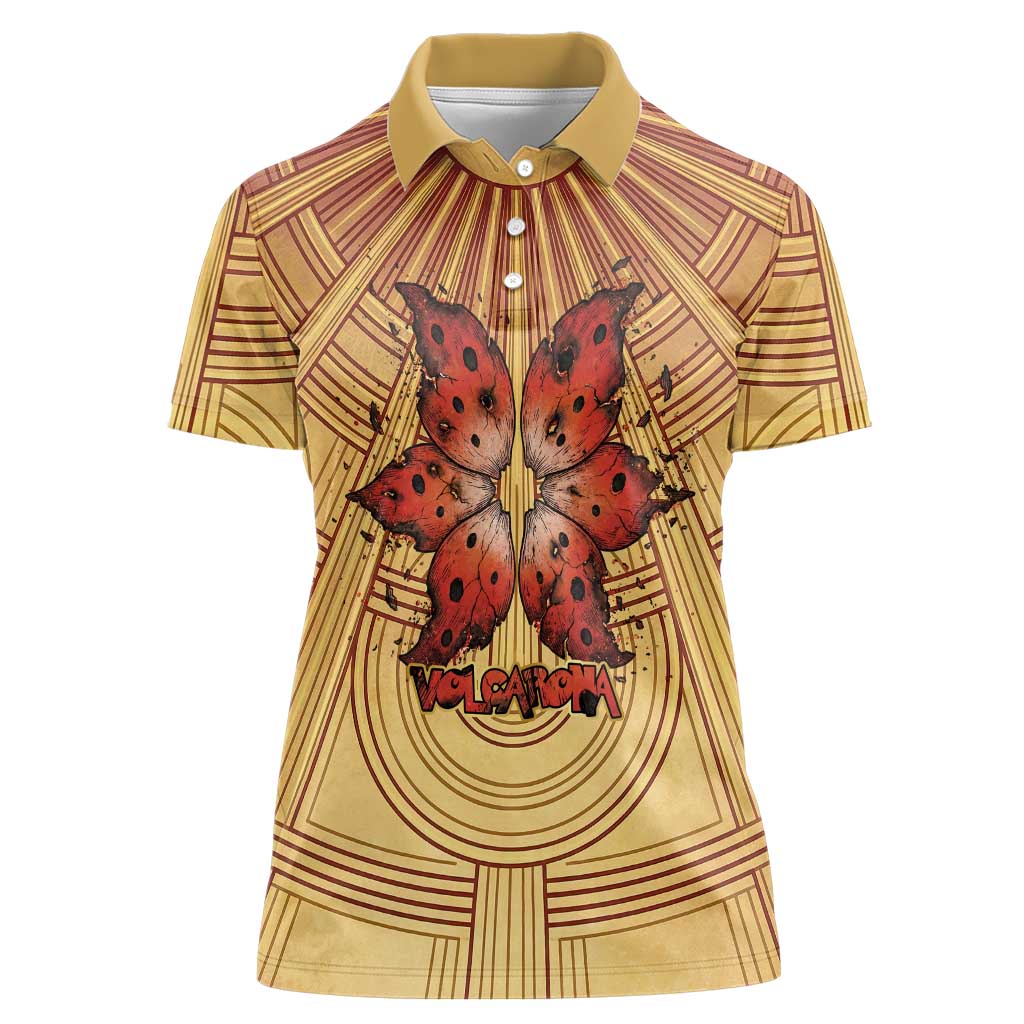 Volcarona Women Polo Shirt Aztec Sun God Tapestry Art