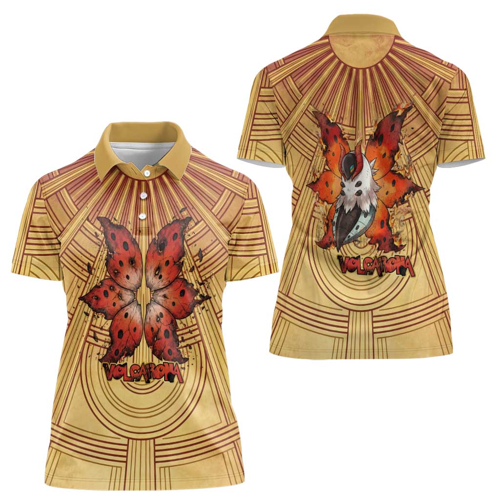 Volcarona Women Polo Shirt Aztec Sun God Tapestry Art